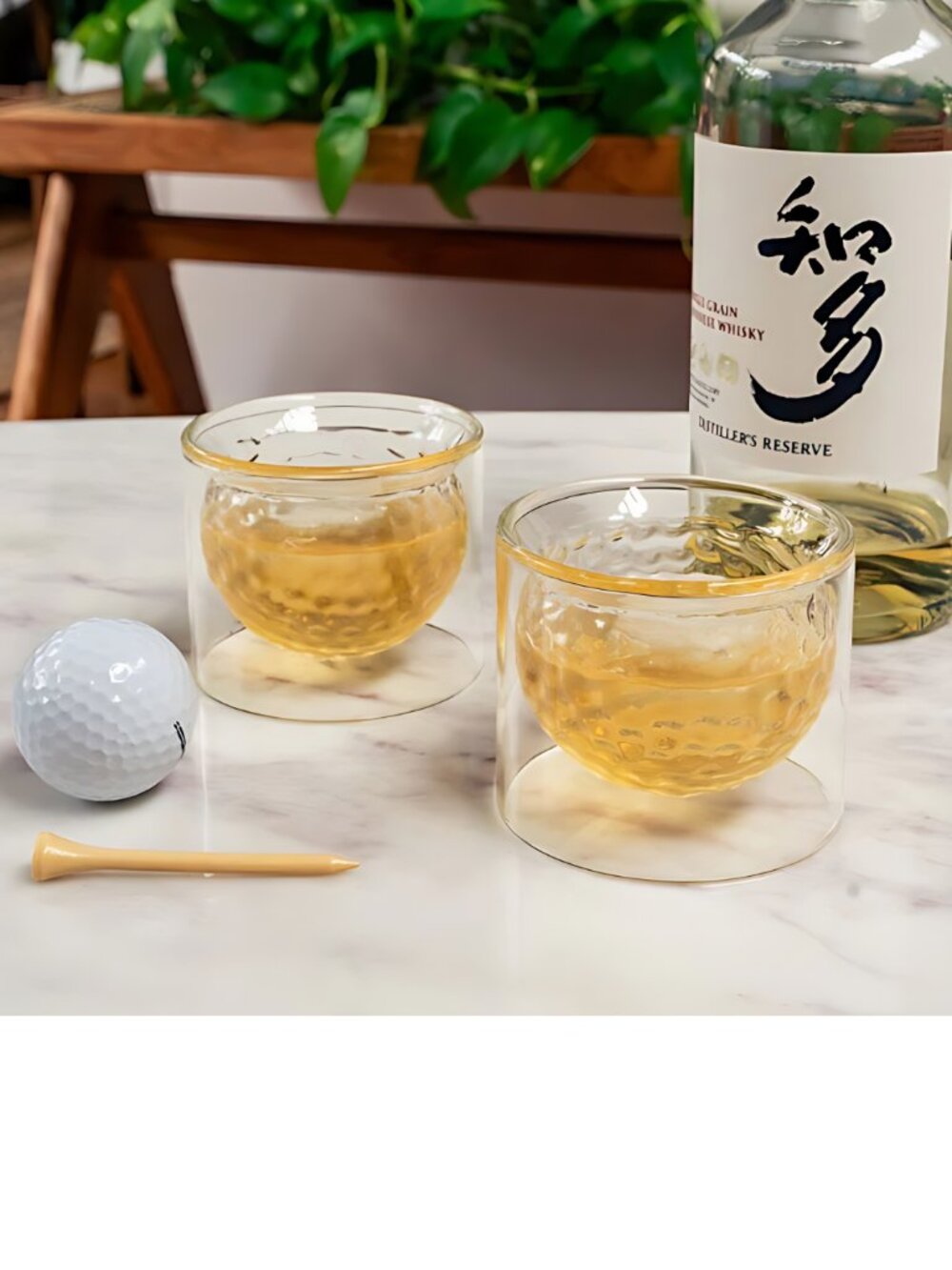 Kikkerland Golf Ball Whiskey Glasses - Set of 2